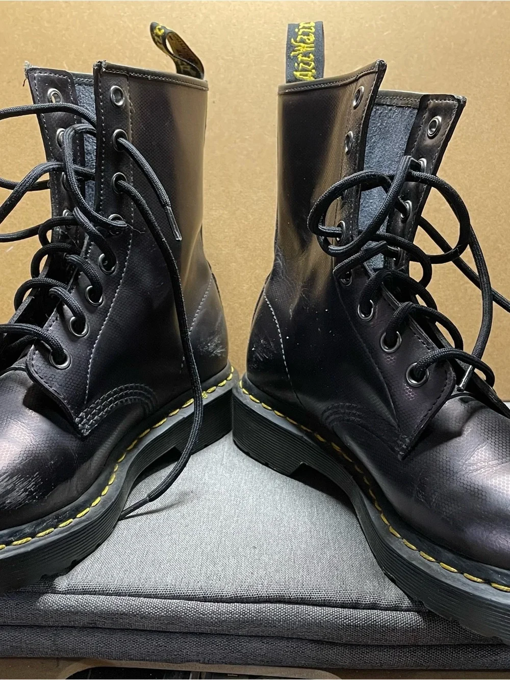 Dr. Martens Iridescent, Dark Purple Lace-Up Men's Combat Boots